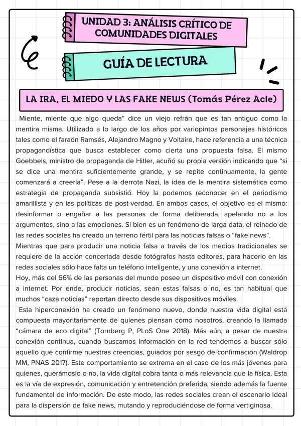 Análisis de una columna de opinión 