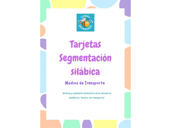 Tarjetas segmentación silábica "medios de transporte" 