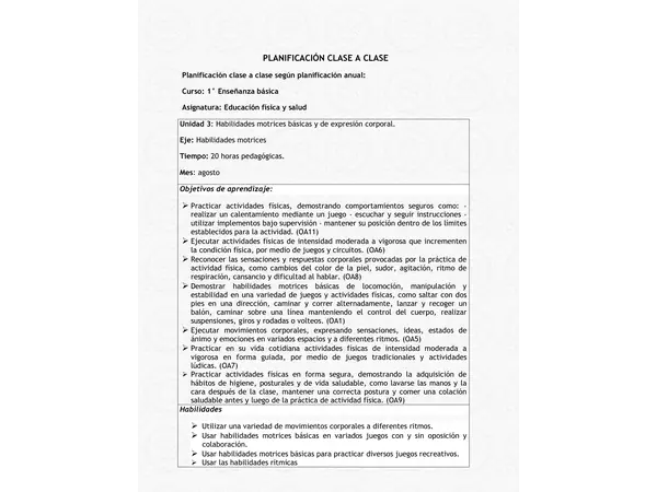 KIT Completo Educación Física y Salud 1º Básico. Agosto, en drive guias videos, ppt y evaluacion 
