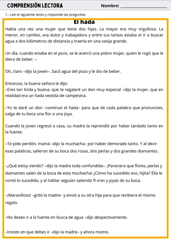 Ficha: Comprensión Lectora - 3 Textos Narrativos