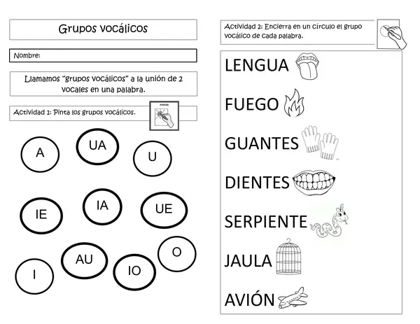Grupos vocálicos