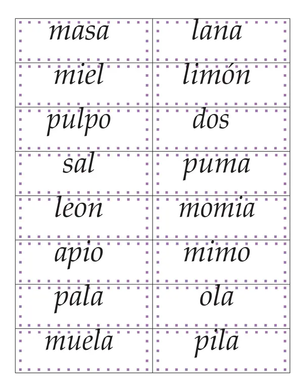 Palabras de bingo