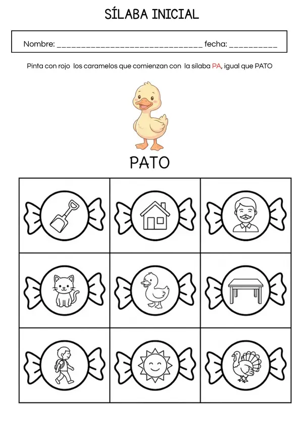 Sílaba Inicial - Conciencia Fonológica 