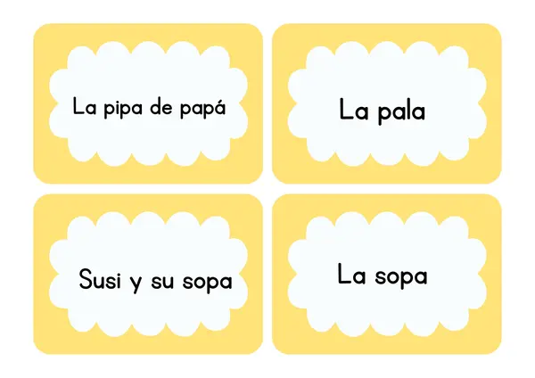 Tarjetas de lectura M P L S T