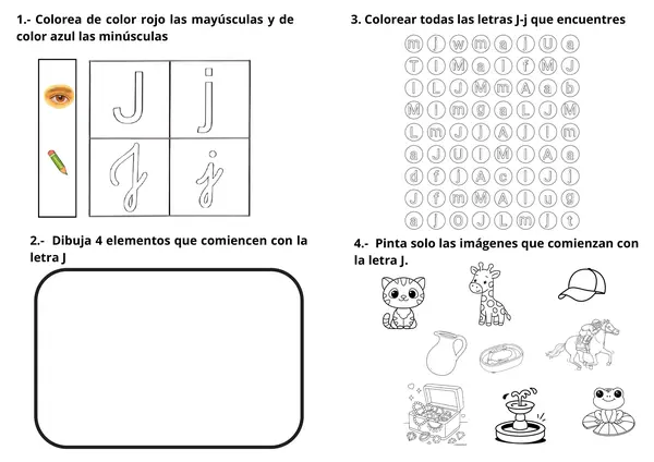 Pack de Guías Lenguaje: Letras J, Q, B y H
