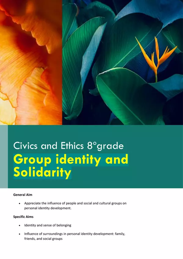 Civics and Ethics, 8º grade,Lesson "Group identity and solidarity".