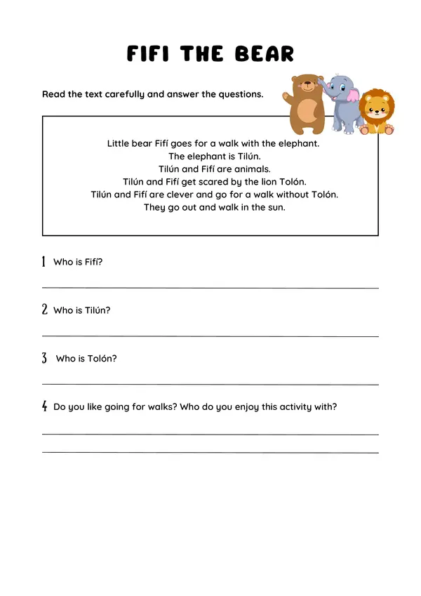 Reading Comprehension Booklet – Texts and Questions in English