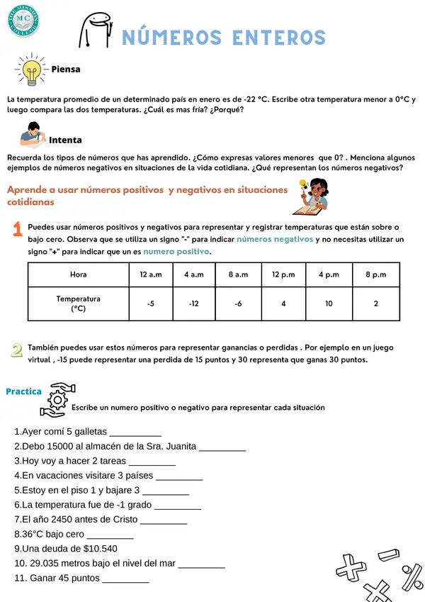 guia de numeros enteros 