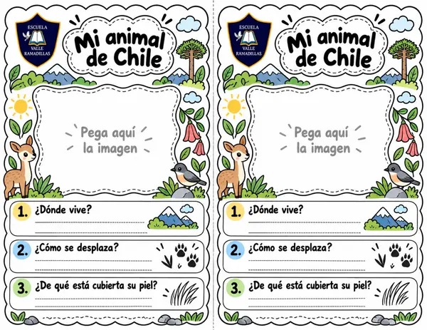 Álbum Animales de Chile 1° Básico Ciencias Naturales