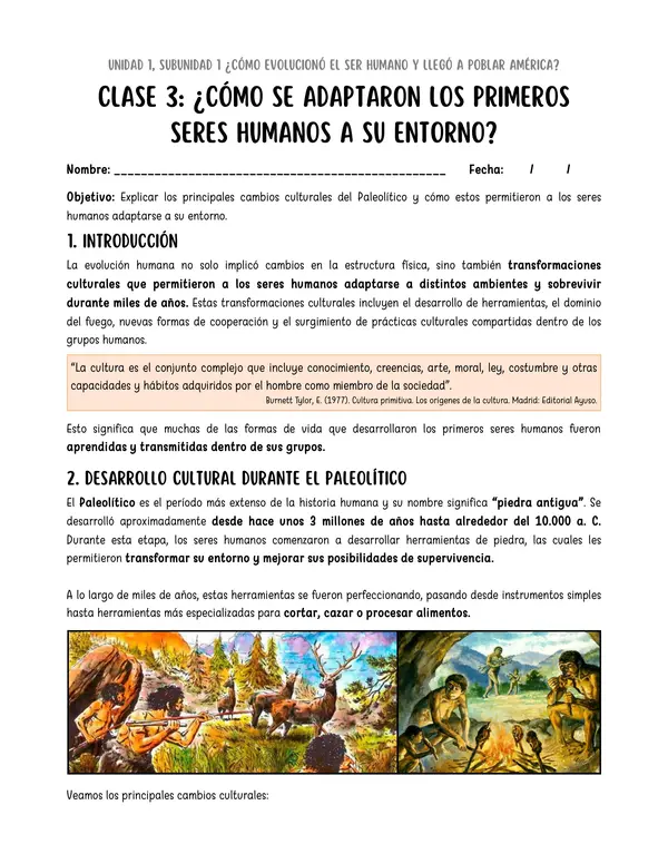 Cambios culturales en el paleolítico