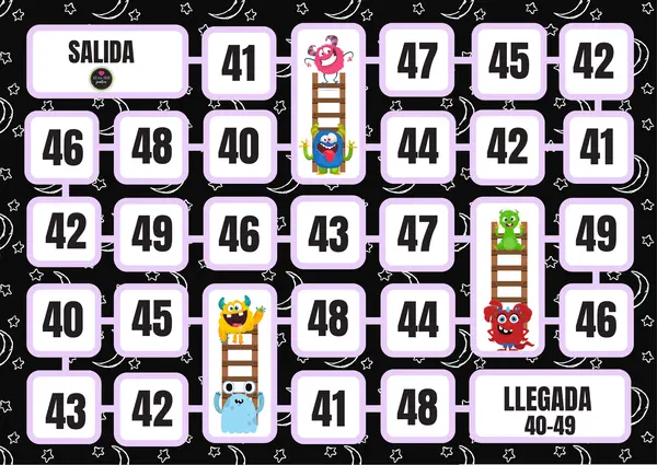 ESCALERAS MONSTRUOSAS PARA APRENDER LOS NÚMEROS 0-99