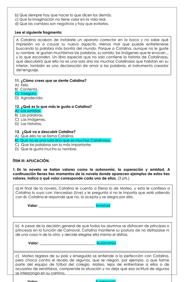 Prueba Lectura - Catalinasss