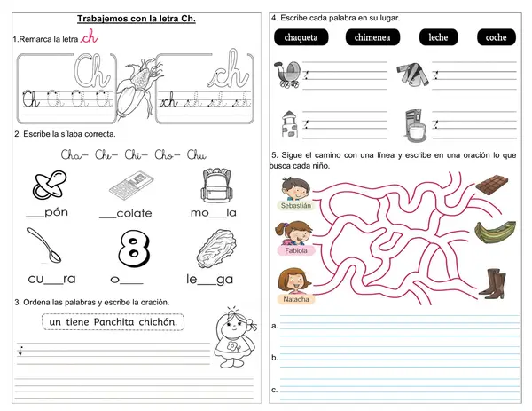 Guía 1° básico "Trabajemos con la letra Ch"