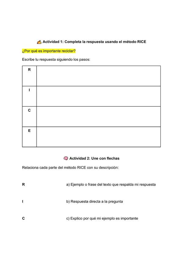 GUÍA METODO RICE DE RESPUESTAS