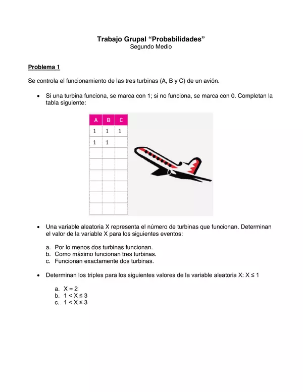 GUIA GRUPAL PROBABILIDADES unidad 4 , segundo medio, MATEMATICA