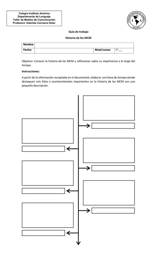 Guía línea de tiempo