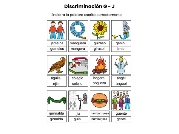Discriminar G - J