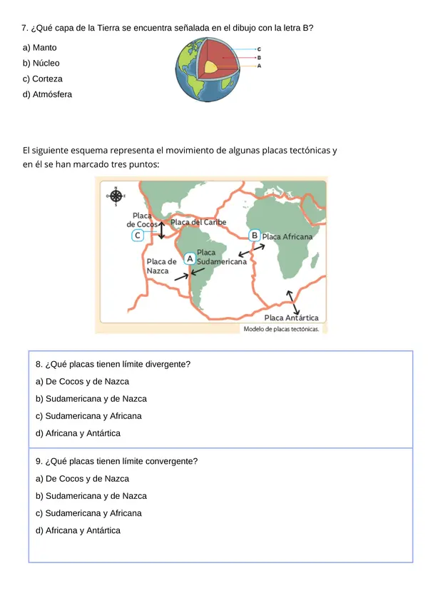 Evaluación Capas de la tierra