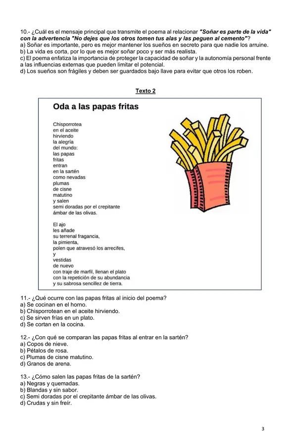 Evaluación comprensión lectora de textos poéticos, lenguaje connotativo y denotativo - 8° Básico