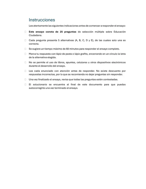 Ensayo examen libre Educación Ciudadana IV° medio