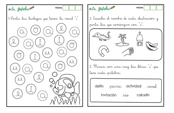 VOCAL "I" - Escritura método Matte