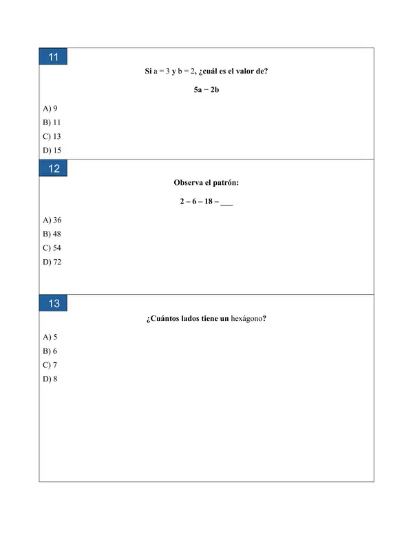 Ensayo SIMCE N°2 de Matemática para 6° Básico 