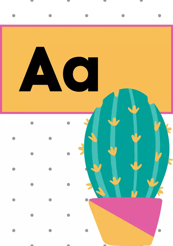 Tarjetas con Ilustraciones: Abecedario (Cactus)