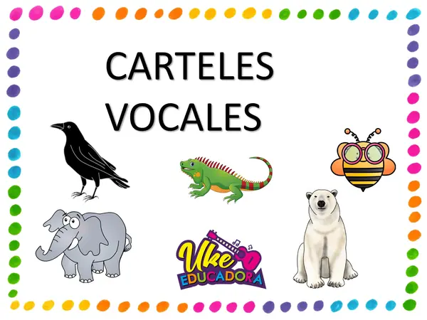 Tarjetas de Vocales: "Mis Amigos los Animales"