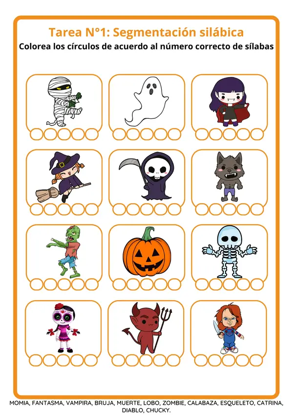 Cuadernillo de conciencia fonológica - Halloween