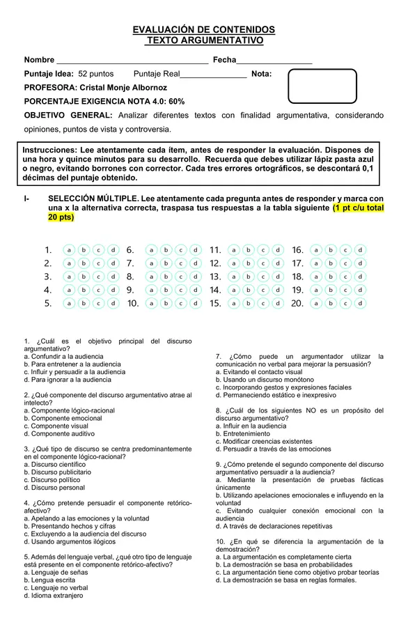 Argumentación (evaluación)