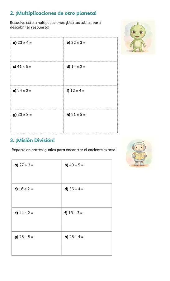 Operatoria (adición, sustracción, multiplicación y división)