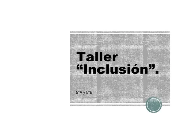 Taller inclusión en el aula