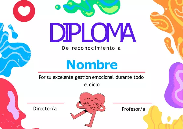 Diploma Editable - Gestión emocional