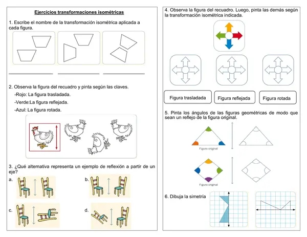 Guía de matemática 3°año "Transformaciones isométricas"