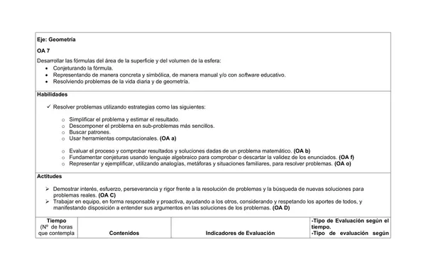 Planificacion anual Segundo medio, matematicas, 