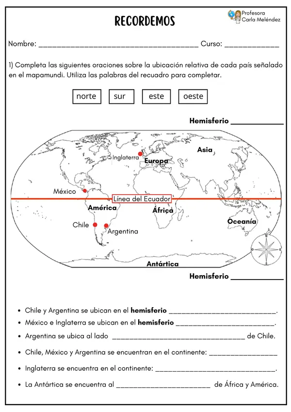 Continentes y hemisferios