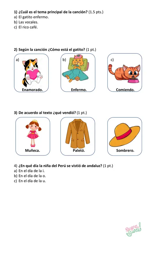 Prueba de Lenguaje "Vocales"