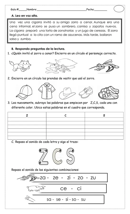 CARTILLA PARA REFORZAR COMBINACIONES BÁSICAS