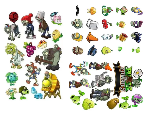 Stiker para imprimir Plantas vs Zoombies