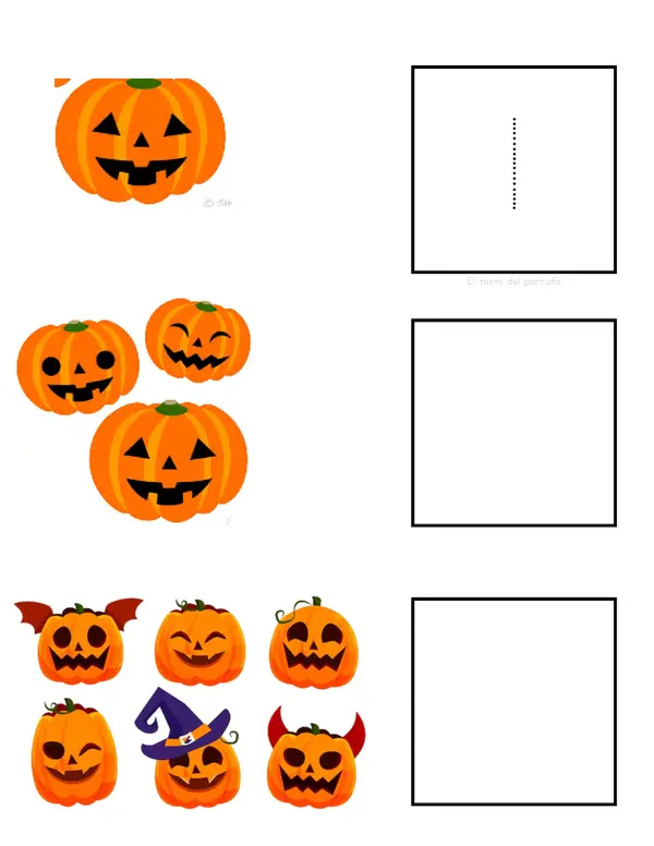 Escritura y noción de cantidad HALLOWEEN