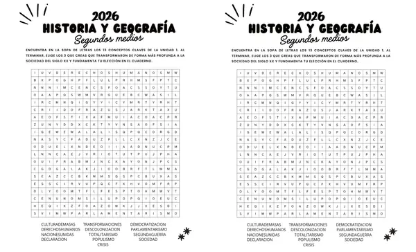 🧩 Sopa de Letras: Conceptos Clave Unidad 1 - Historia 2do Medio (Con Solucionario)