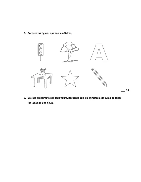 Evaluación diagnóstica 4º básico Eje Geometría y medición