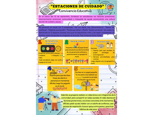 Estaciones de Cuidado Día de la Salud Mental y la Prevención del Suicidio