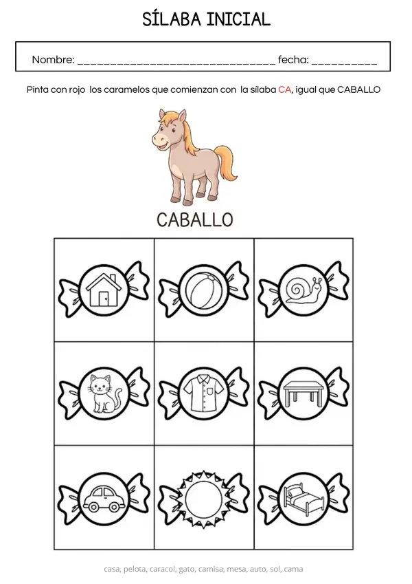 Sílaba Inicial - Conciencia Fonológica 