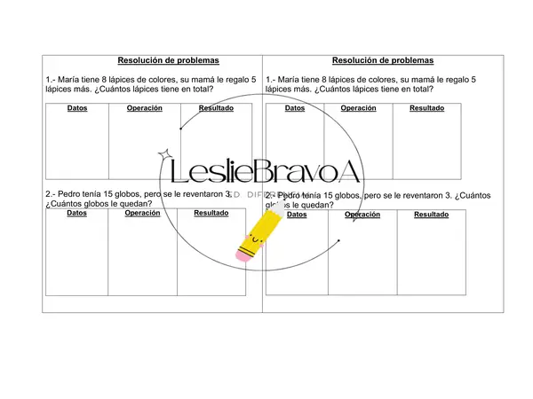 📚 Resolución de Problemas Matemáticos – Sumas y Restas 