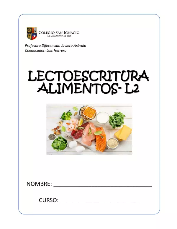 Cuadernillo Lectoescritura (L2) sobre Alimentos