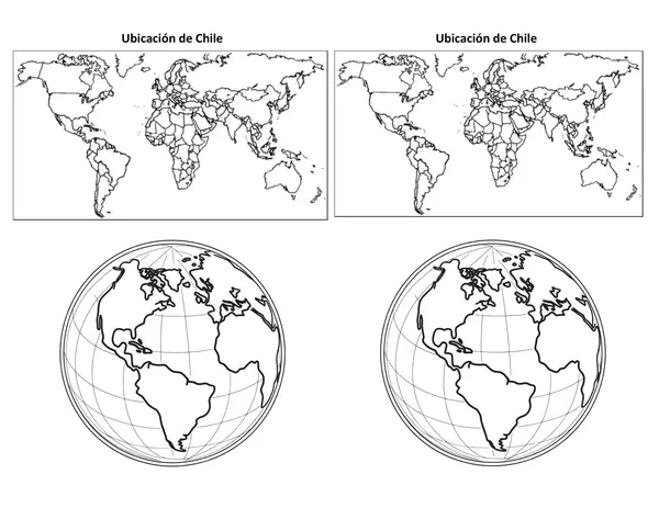 Continentes, ubicación de chile y países que limitan con chile en mapas 