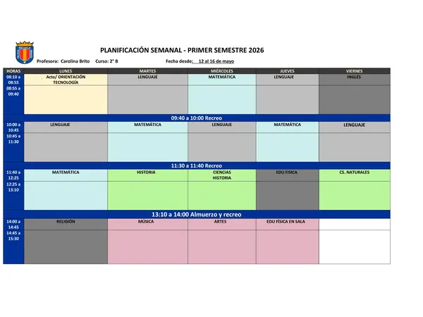 Plantilla para Planificación Semanal EDITABLE 