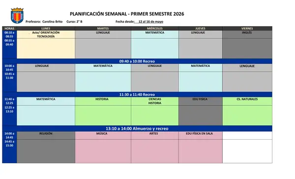 Plantilla para Planificación Semanal EDITABLE 