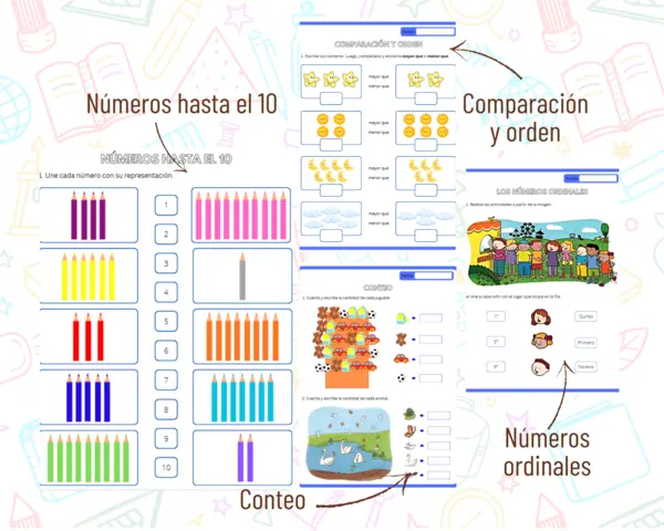 1° básico - Pack fichas de aprendizaje "Números"
